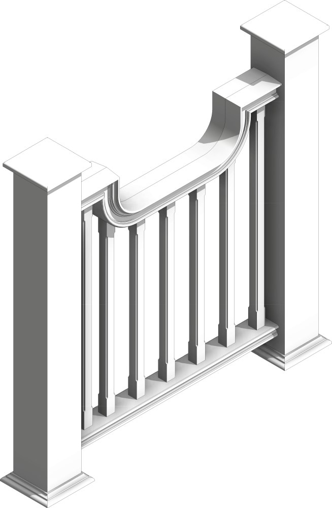 Free Railings Revit Download – Nautilus Gooseneck Chamfered Baluster ...